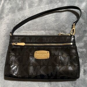 Michael Kors Black Patent Wristlet